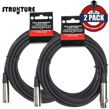 2-PACK Strukture PRO20M7 20FT XLR 7mm PVC High Quality Microphone Cable