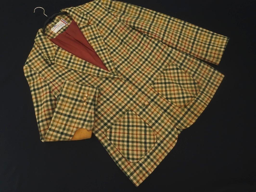 Pendleton Wool Lbow Patch Check Jacket Beige Men's - image 1