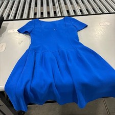 OSCAR DE LA RENTA WOOL DRESS WITH BACK ZIPPER - SIZE: WOMEN 6 - ROYAL BLUE