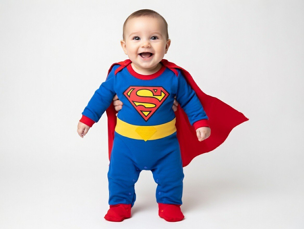 Bebé Niño Pequeño Vestido Elegante Fiesta Mangas Largas Superman Disfraces Superhéroe Mameluco