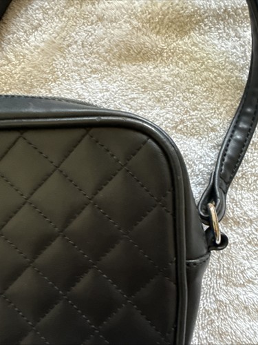 Nine West Black Small Crossbody Purse Quilted Faux Leather - Picture 6 of 11