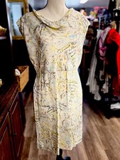 Chanel Boutique Dress FR 42 Sleeveless Floral Script Print w/ Garment Bag