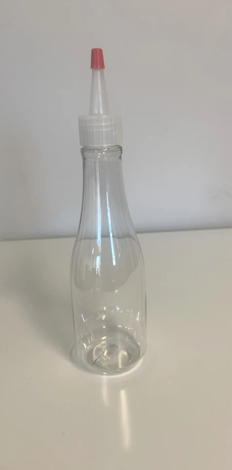 8 oz Woozy Plastic Squeeze Bottles (24-410) w/ Yorker Spout Dispensing Twist Cap - Image 3 of 4