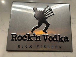 Rare Rock’n Vodka Tin Tack Metal Promo Sign * Rick Nielsen Cheap Trick 15x12 HTF