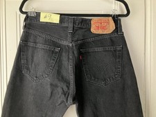 Vintage early-90s Levi's 501 Black Denim Jeans Men's 32Wx32L Button Fly Straight