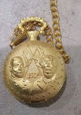 Vintage American Civil War Sesquicentennial 150th Pocket Watch  Chain As Is