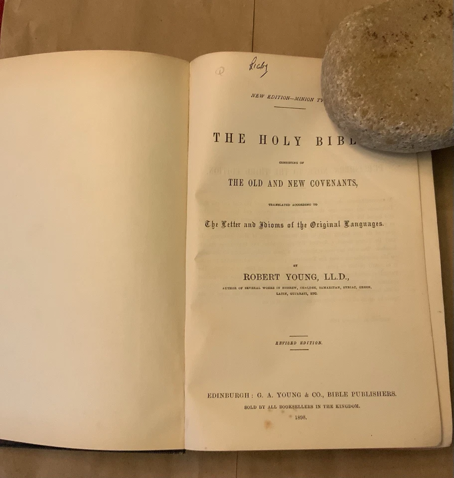 Young's Literal Translation of Bible by Robert Young 1898 Third Edition HC Book - Image 3 of 4