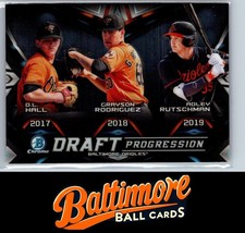 2019 Bowman Draft #DPR-BAL D.L. Hall / Grayson Rodriguez / Adley Rutschman Draft