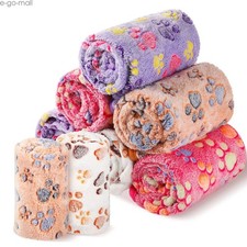 Fleece Pet Blanket for Dog Paw/Dot Print Pet Sofa Cushion Warm Soft Cat Cover