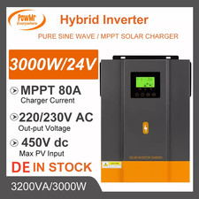 Hybrid Wechselrichter 24V 3000W Off Grid Solar Inverter MPPT 80A PV 30-400V