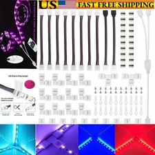 75Pcs 4Pin RGB 5050 LED Connector LED Strip Light Connectors Accessories Kit US