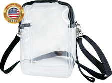 Stadium Approved Clear Messenger Bags with Adjustable Strap Clear Crossbody Purs