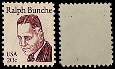 USA 1982 20c Ralph Bunche Sc-1860 Claret MNH OG #BL33 - US Seller