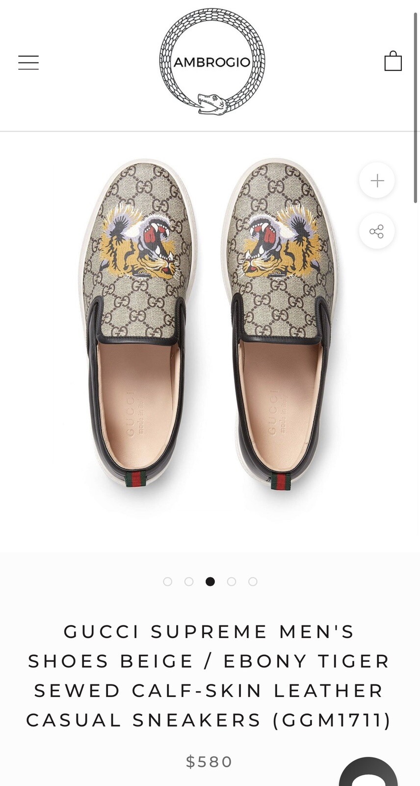 gucci tiger slip ons
