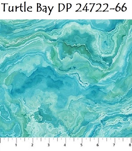 Turtle Bay Ocean Beach Cotton Quilt Fabric Northcott 24717-64 Blue 1-1/3 yd - Picture 9 of 19