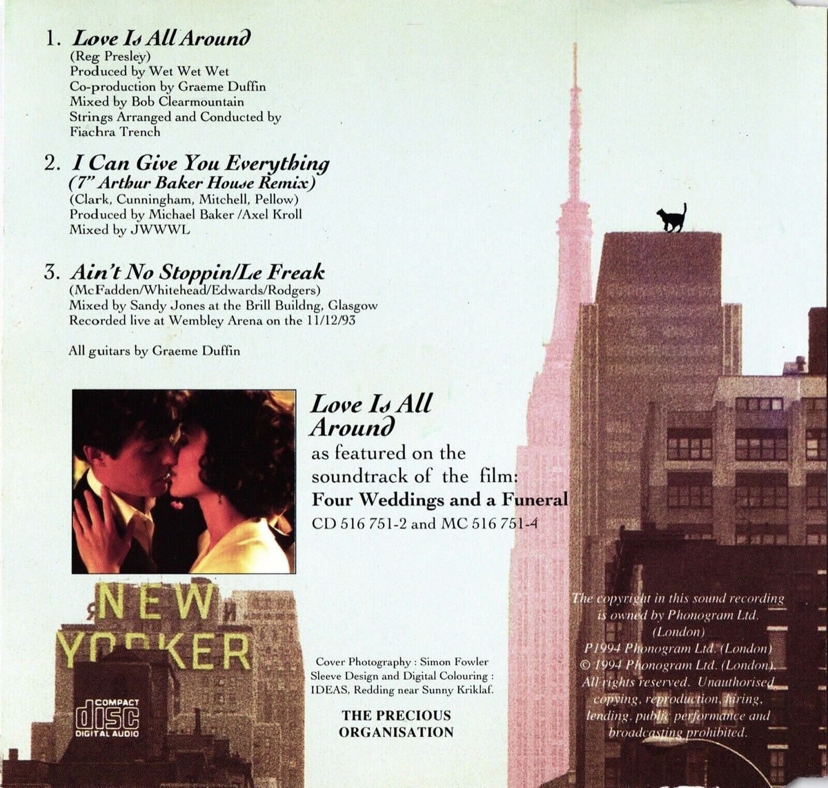 Wet Wet Wet. Love Is All Around. 3 track CD single LN | eBay