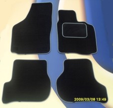 Car Mats for AUDI A3 SPORTBACK & S LINE 03-12 BLACK WITH SILVER EDGE & 8 CLIPS