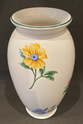 Tiffany And Co Porcelain Vase Multi Colored Hand Painted Floral
