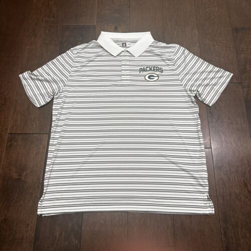 Green Bay Packers NFL Apparel Polo Shirt Mens XL White Gray Short Sleeve NFL - Picture 2 of 5