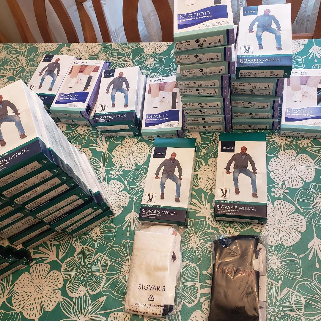 Sigvaris 362c MEN CUSHIONED Cotton CT 20-30 Compression Ribbed Socks Size Color