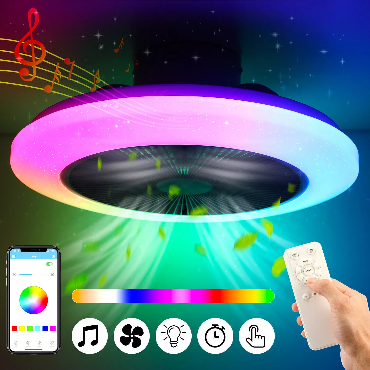 Colour-Changing Ceiling Fan for UK Homes