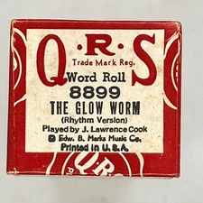 QRS Word Roll Vintage 8899 The Glow Worm Rhythm Version Piano Player Music Roll