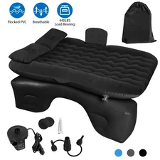 Inflatable Travel Car Air Mattress Back Seat Bed and Rest W/Pillows Pump and Bag