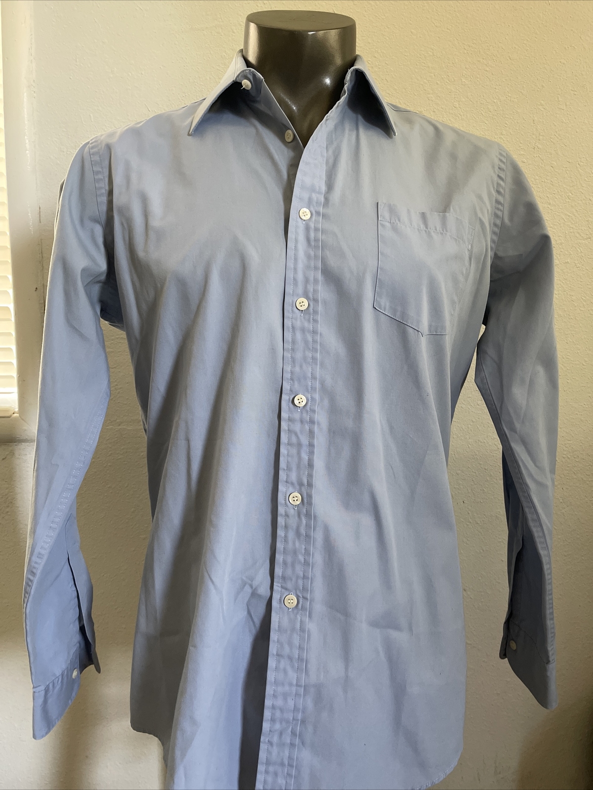 Camicia uomo Yves Saint Laurent manica lunga con bottoni taglia media colore blu