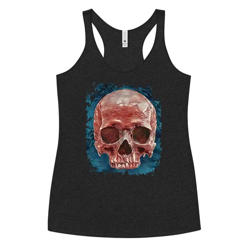 Front Mystical Blood Skull Voodoo Goth Fashion Women's Racerback Tank Top Shirt - Picture 4 of 14