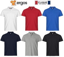 CLIQUE Polo HEAVY PREMIUM Mezza Manica Corta Maglietta Uomo 100% Cotone Piquet