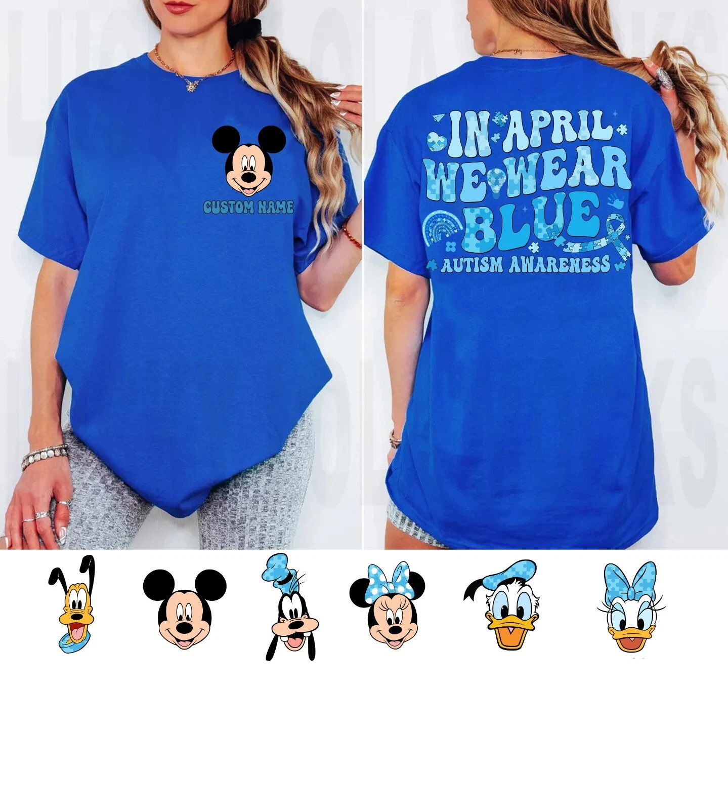 2-sided In April We Wear Blue Mickey &Friends Autism Awareness Unisex Tee 551224
Opens in a new wind