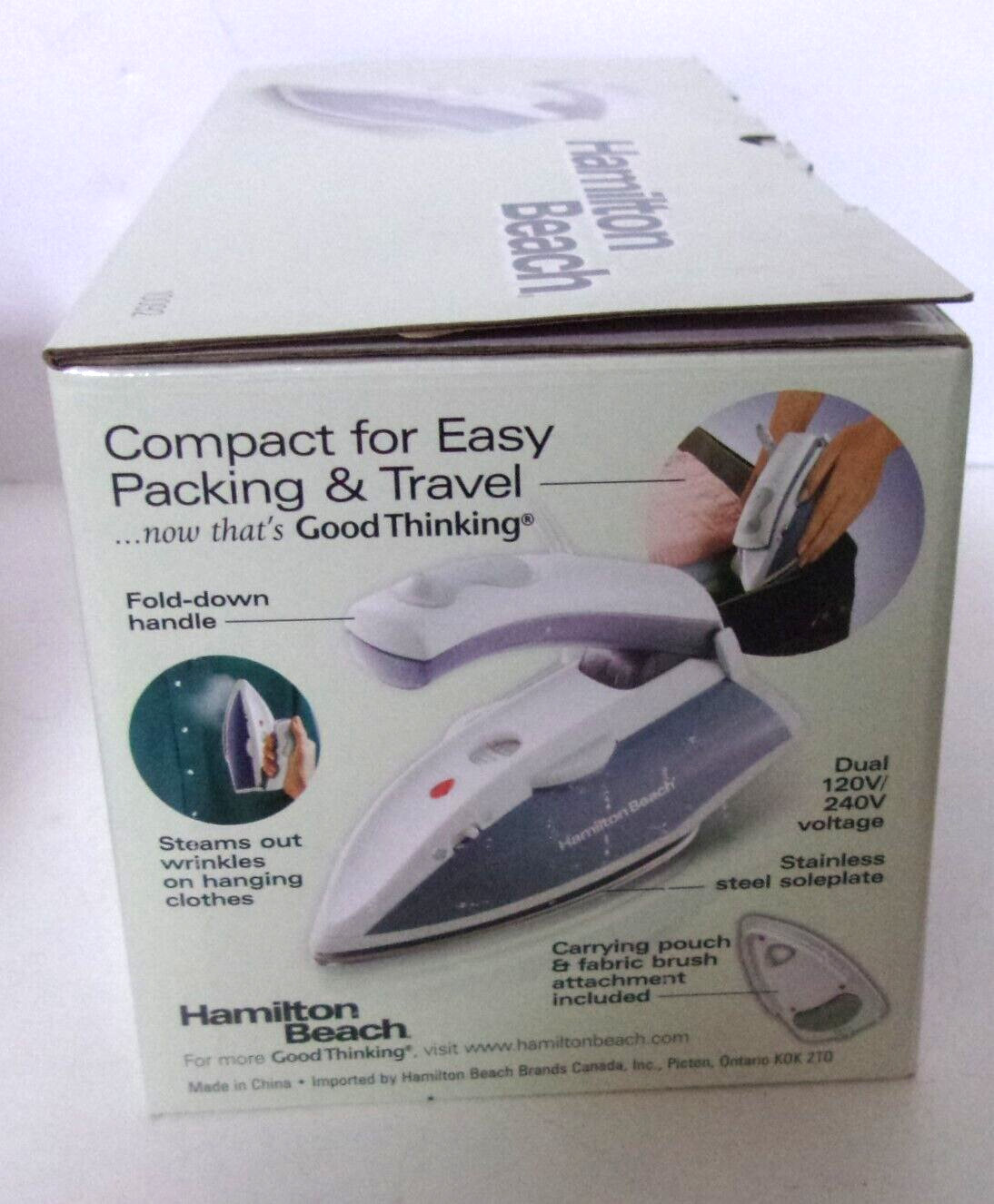 Hamilton Beach Compact Travel Iron/Steamer NIB