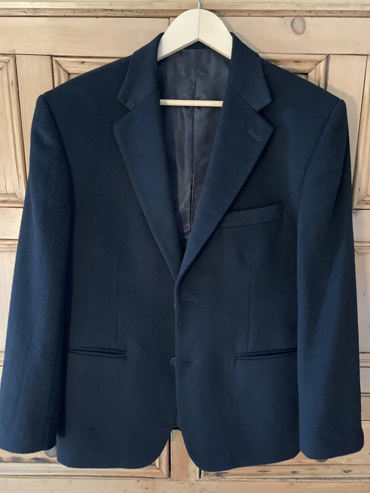 Mens Huaxia Black Cashmere Blazer Size 38
