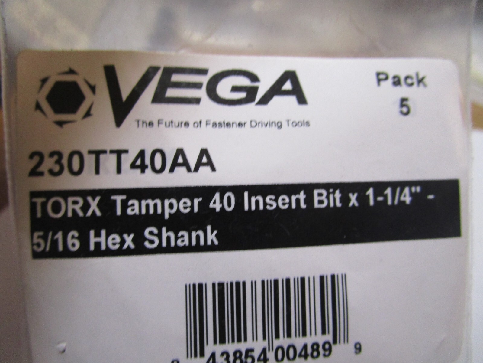 Vega Tools 40 TORX Tamper Insert Driver Bit 230TT40AA QTY 5 | eBay