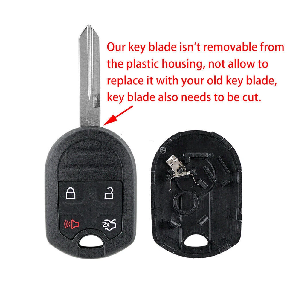 2X Carcasa Llavero Coche Remoto para Ford Mustang 2011 2012 2013 2014 4 Botones Foto 2 de 4