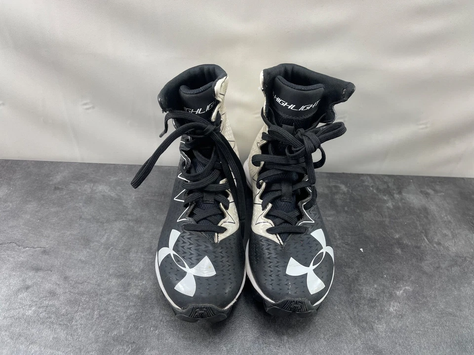 Under Armour Football Cleats Kids Youth 1Y  Highlights Shoes Black BaseBall - Image 4 of 4