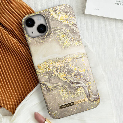 iDeal of Sweden Case for iPhone 14 Plus Marbled Ultra Fine Sparkle Greige  Marble