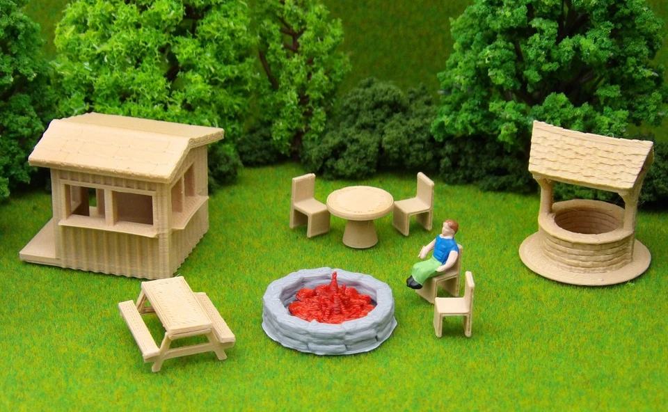 HO Scale Playhouse / 9 pc Accessories - 3D Printed Model Railroad Train Scenery - Image 4 of 4