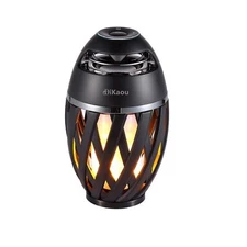 LED Flame Outdoor Table Lamp Torch Table Lamp with Blutooth Speaker, Recharge...