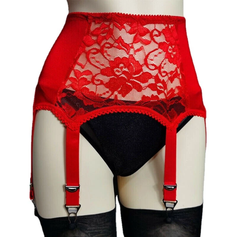 Damen Vintage Garter Belt Mieder Hüfthalter Strumpfgürtel Strumpfhalter 6 Straps - Bild 2 von 4