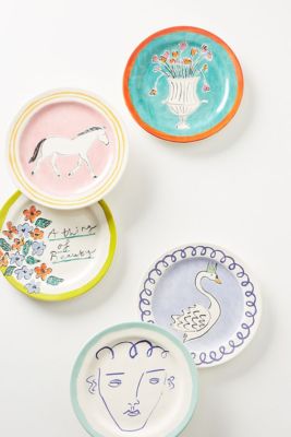 Anthropologie Plate LUKE EDWARD HALL Flowers IMAGINIST Beauty