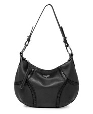 T Tahari Devon Leather Hobo Handbag, Black