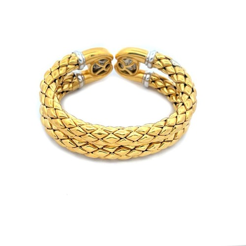 Chimento Diamond Gems Gold Bracelet Double Row Rhombus Link Band - Picture 3 of 8