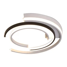 19.7'' LED Ceiling Light Flush Mount Round Ceiling Fixture Simple Black + White