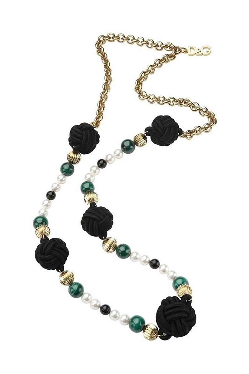 ネックレス・チョーカー DOLCE & GABBANA NECKLACES D & G Dolce & Gabbana Geisha Green Color Chain Steel