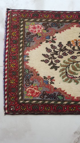 1900S Pure Royal Carpet Rug Handmade Floral and Roses Rug Antique Per.sian Rug - Picture 10 of 20