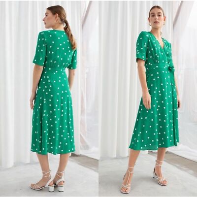 & OTHER STORIES Polka Dot Wrap Green V-neck Mini Dress Sz 0 | eBay & OTHER STORIES Polka Dot Wrap Green V-neck Mini Dress Sz 0 | eBay