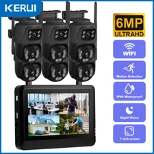 KERUI Wireless Security Camera System Surveillance 6MP WIFI 8CH NVR LCD Screen