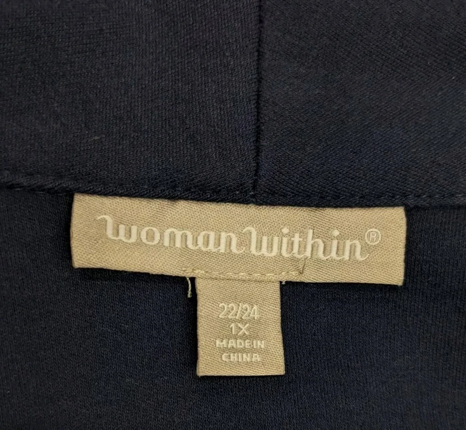 Chaqueta Blazer Mujer Within 1X Ponte Azul Frente Abierto Informal Mujer Elastizada 8400 Foto 3 de 4