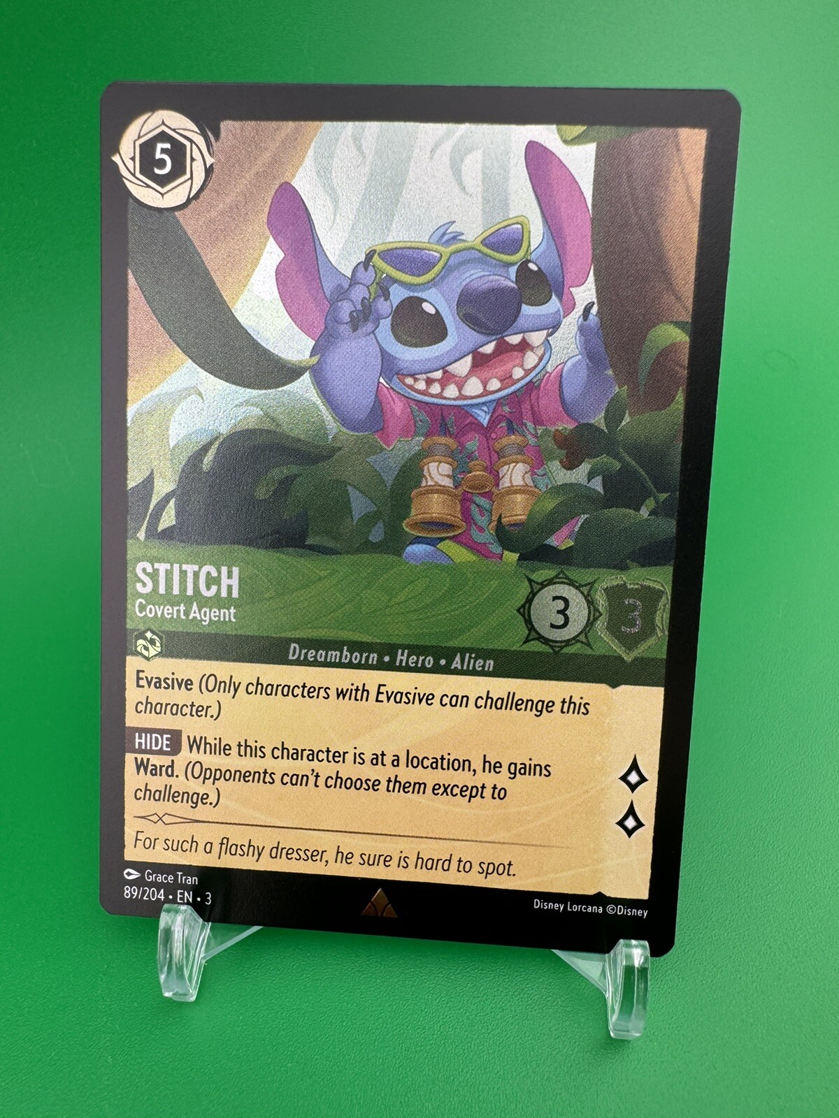 COLD FOIL-RARE-Stitch Covert Agent #89/204 Disney Lorcana Into The Inklands MINT